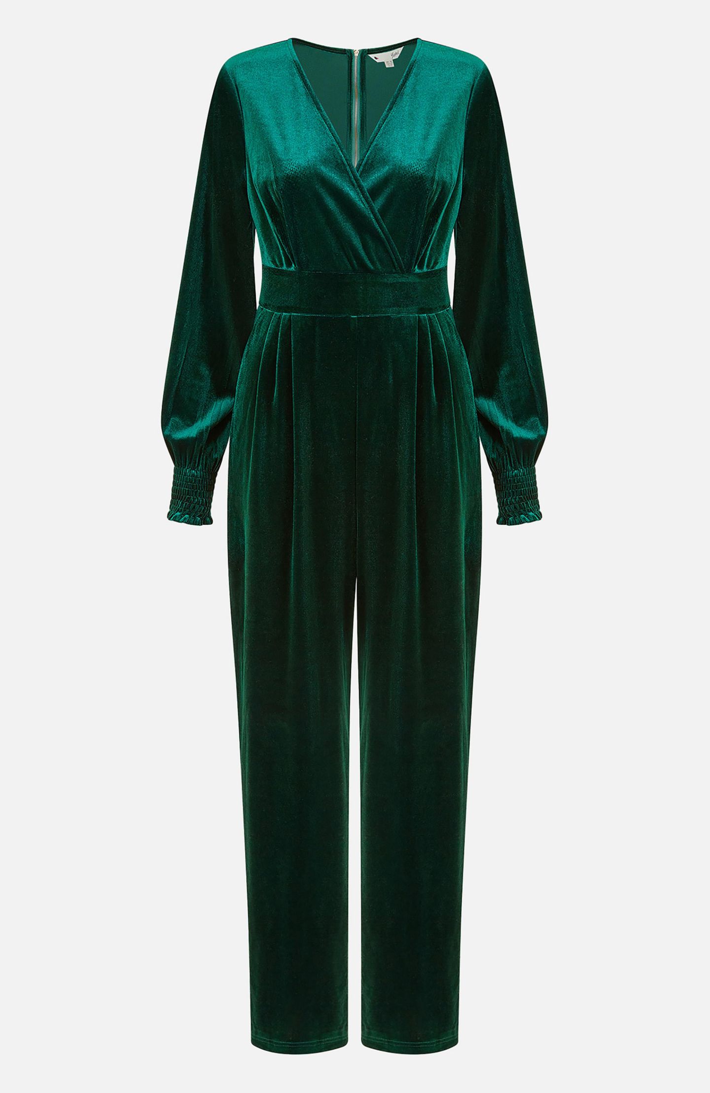 Женский комбинезон Yumi Velvet Long Sleeve Jumpsuit, цвет: Зелёный — фото 4