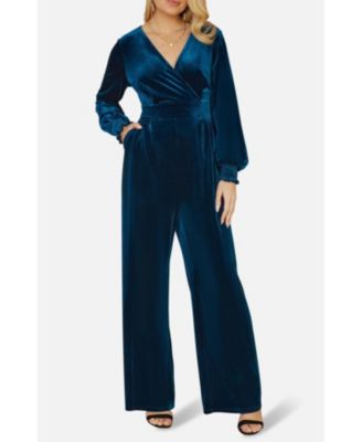 Women's Velvet Long Sleeve Jumpsuit