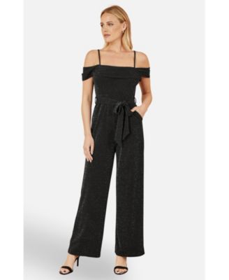 Women's Sparkle Stretch Bardot Jumpsuit