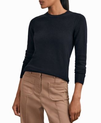REISS - Women's Wool-Blend Open-Stitch Sweater with Cashmere