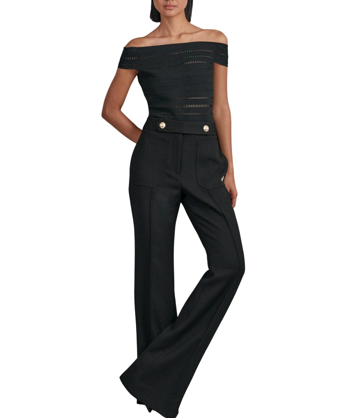 Reiss Lily Occasion Flare Trousers In Black