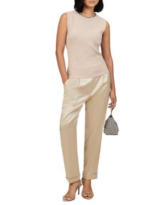 REISS - Women's Satin Tapered Pants
