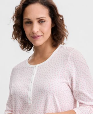 Women's Cotton Long-Sleeve Nightgown, Created for Macy's