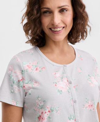 Women's 2-Pc. Cotton Printed Cropped Pajamas Set