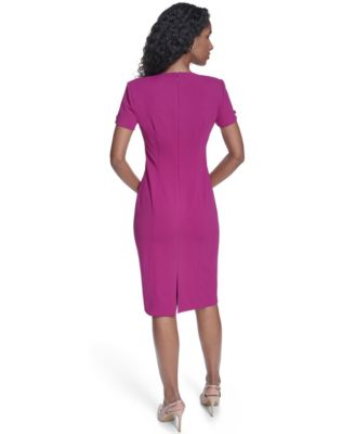 Petite Tie Short-Sleeve Sheath Dress