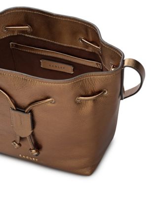 York Mews Mini Metallic Drawstring Crossbody Bag