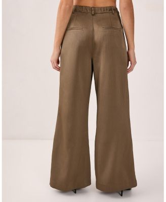 Women's Satin Pleated Tailored Pants