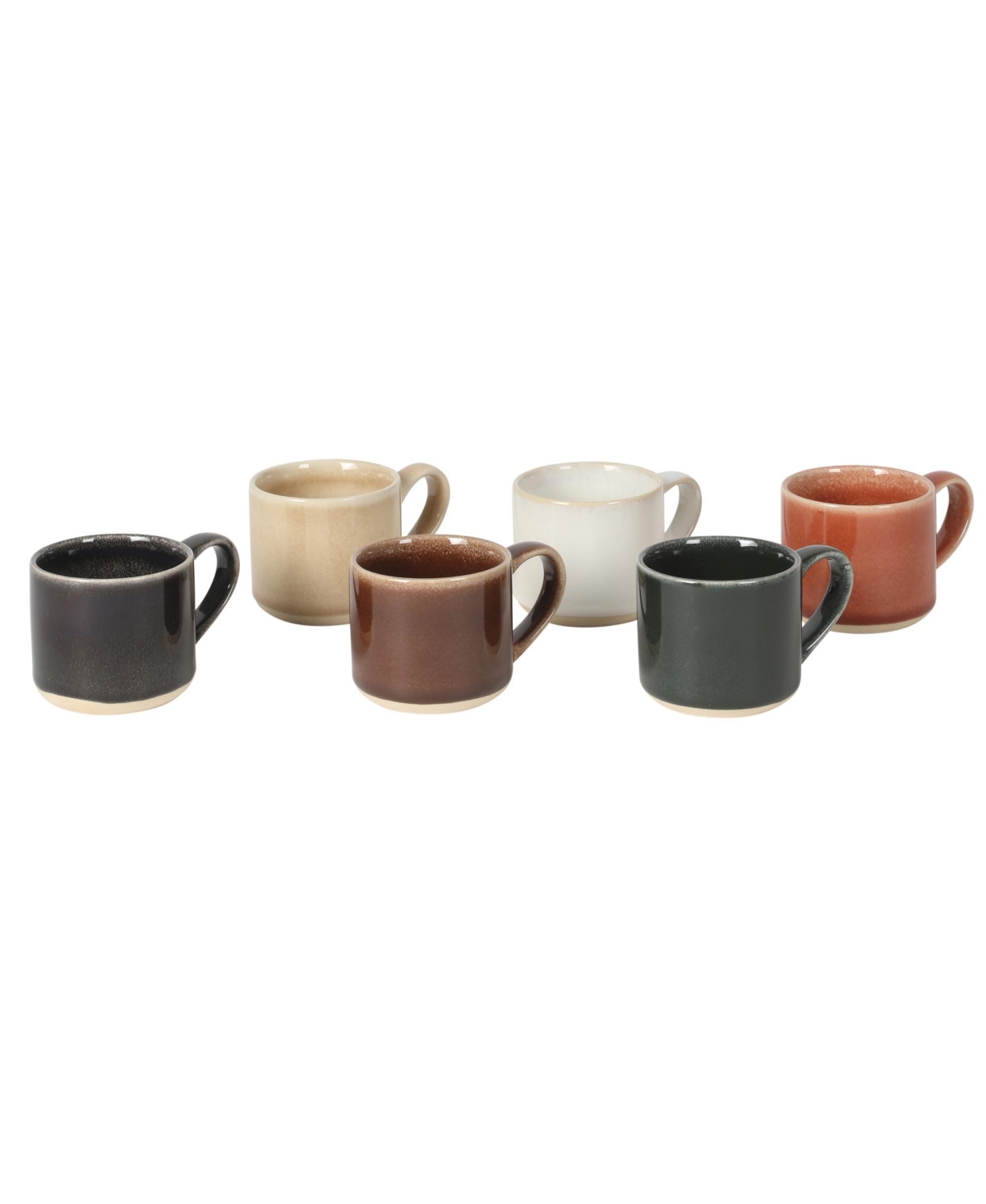 Mr. Coffee Espresso Whims 6 Piece 4 Oz Reactive Glaze Espresso Cup Set