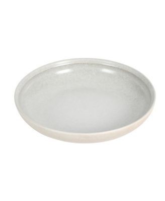 Beckett 4-Piece Ash White Dinner Bowl Set – Reactive Glaze Stoneware – Shallow Pasta Bowls