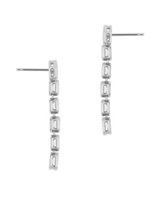 Silver Plated Cubic Zirconia Drop Earrings
