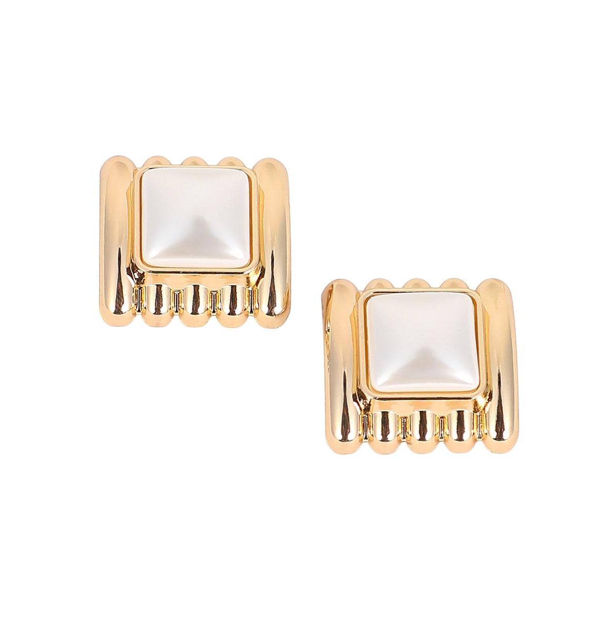 Women's The Ribbed-Diane Stud Earrings - California Gold