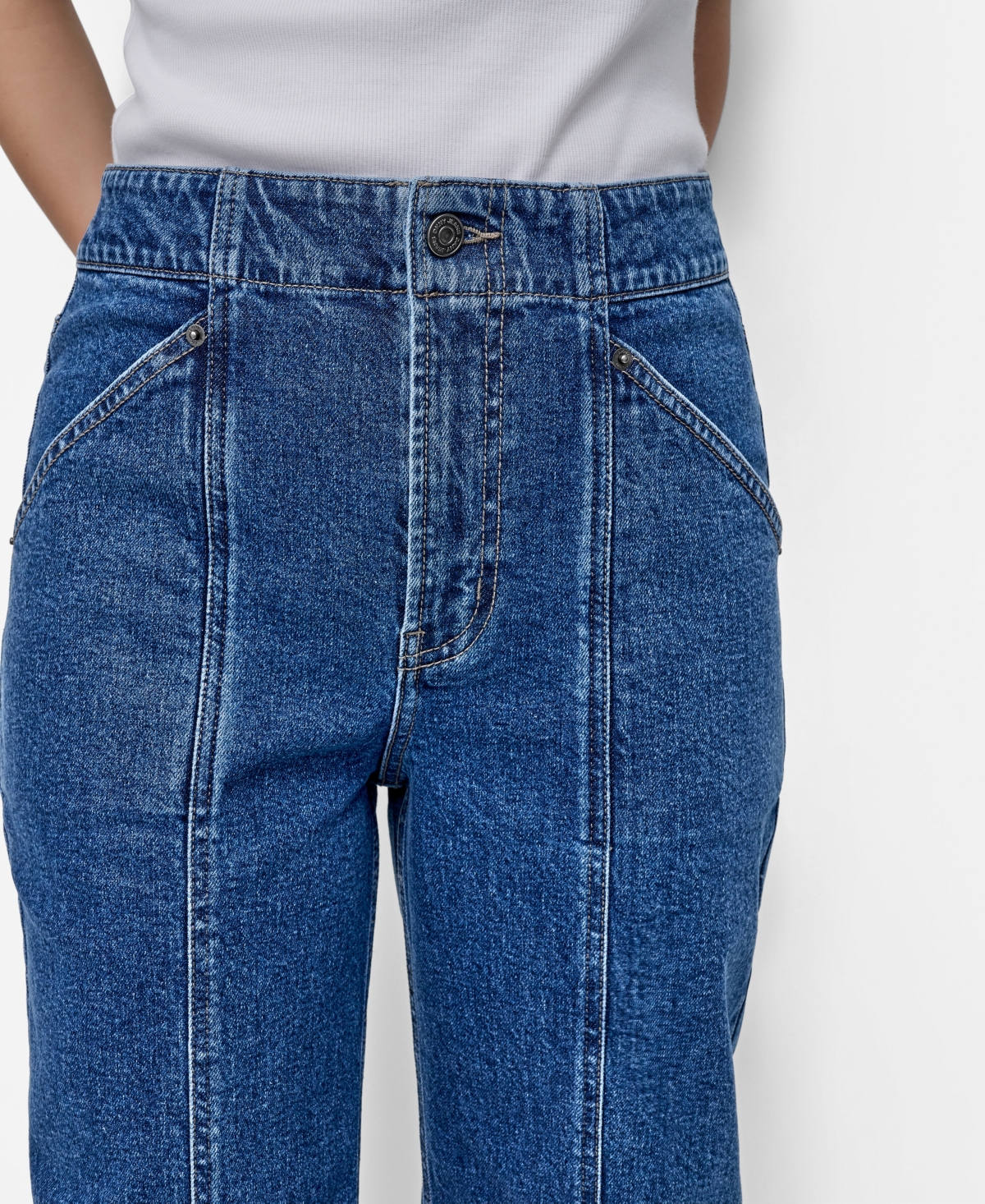 Dkny Jeans Women's High Rise Wide Leg Cargo