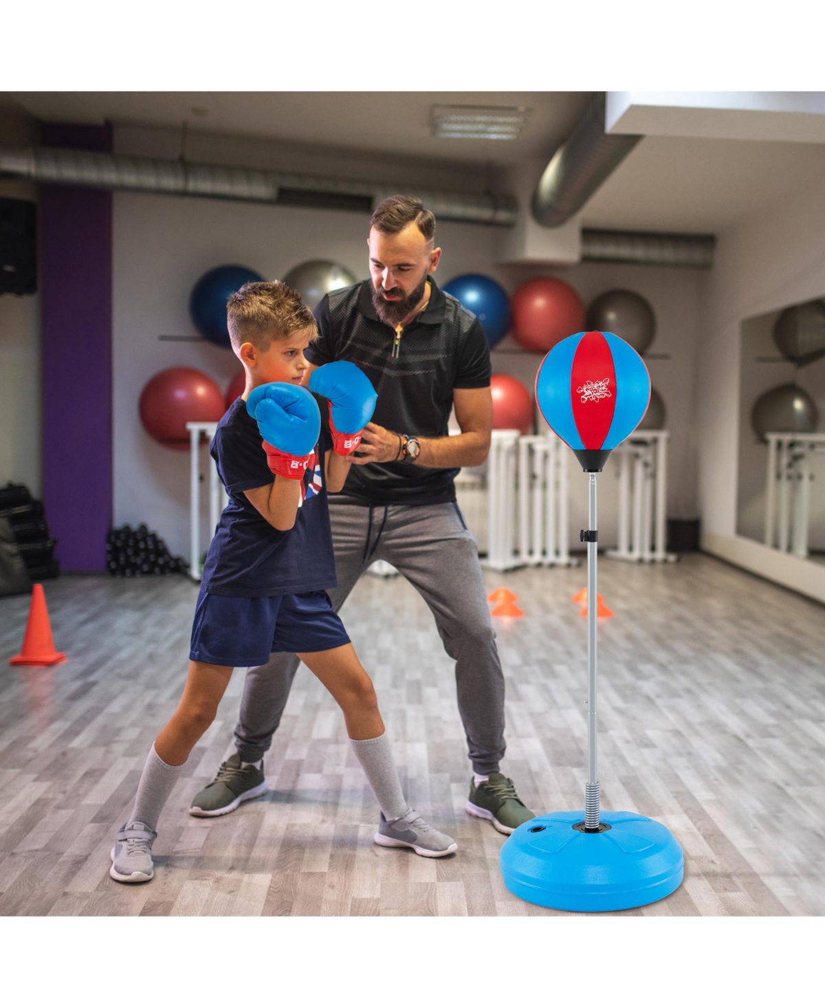 Skonyon Adjustable Punching Bag with Stand and Boxing Gloves for Both Adults and Kids