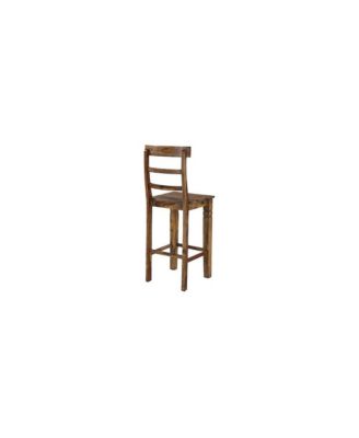 Taos Solid Sheesham Wood Bar Stool, Brown (Set of 2)