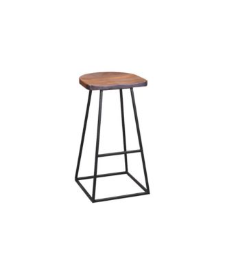 Clement Solid Sheesham Wood 30" Bar Stool, Gray