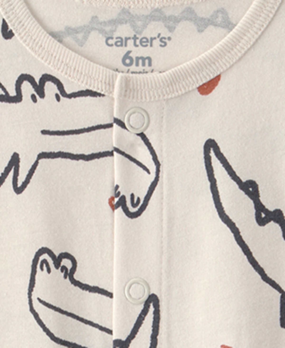 Carter's Baby Boys Alligator Printed Snap-up Romper In Neutral