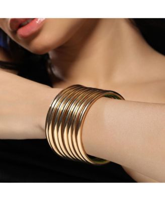 Women's The Metallic-Stack Bangle Bracelet - Old Gold