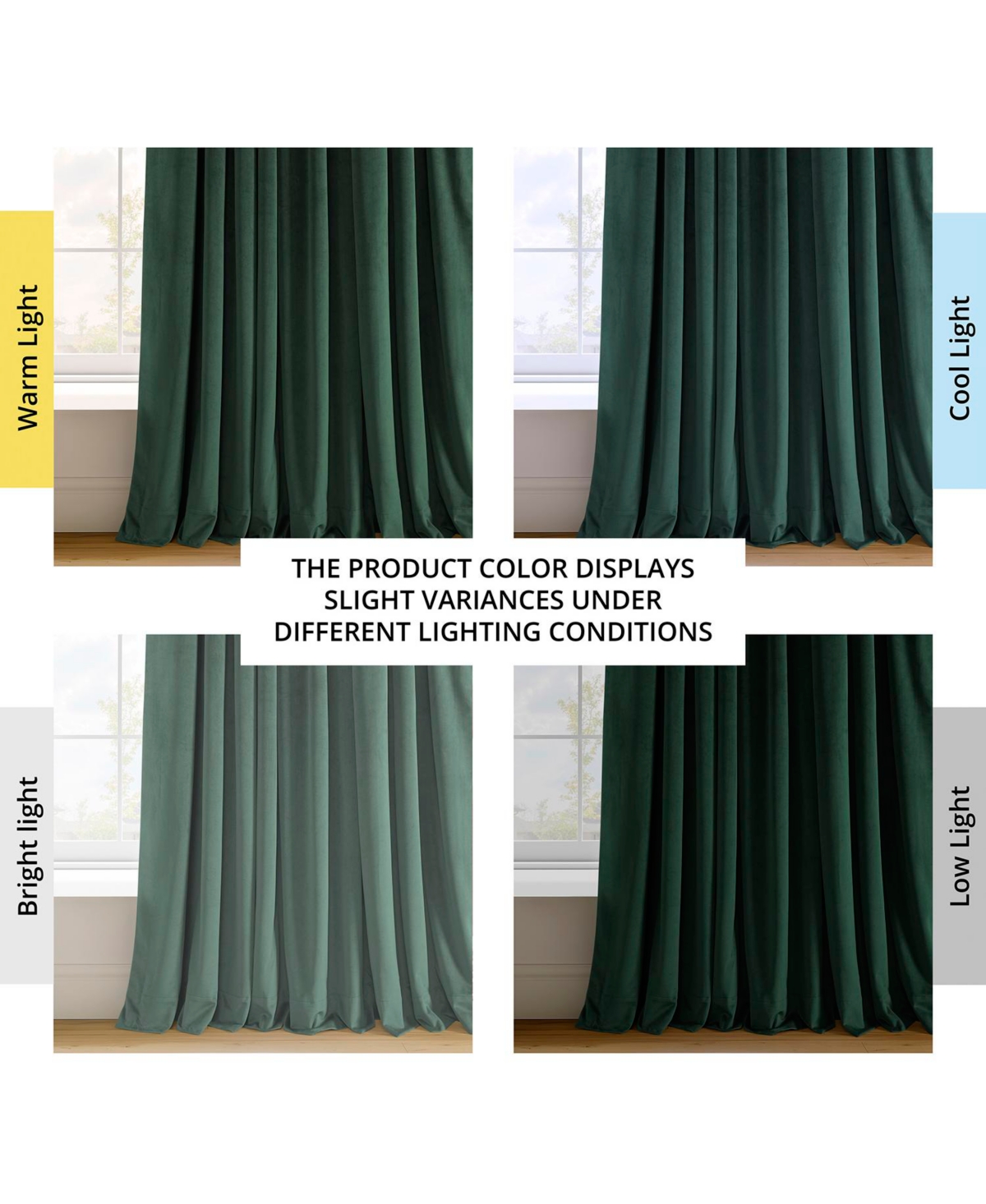 Half Price Drapes Blackforest Green Signature Velvet Blackout Curtain