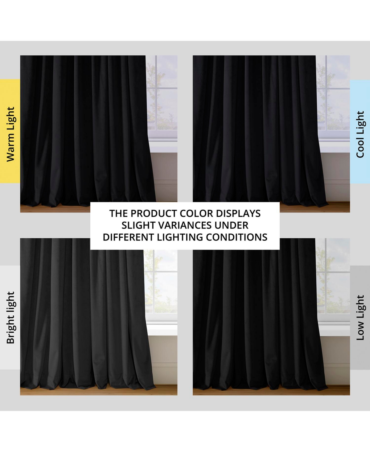 Half Price Drapes Black Signature Extra Wide Velvet Blackout Curtain