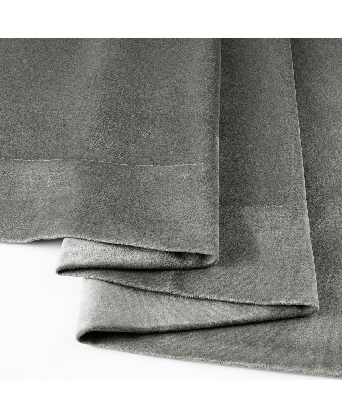 Half Price Drapes Silver Grey Signature Velvet Blackout Curtain