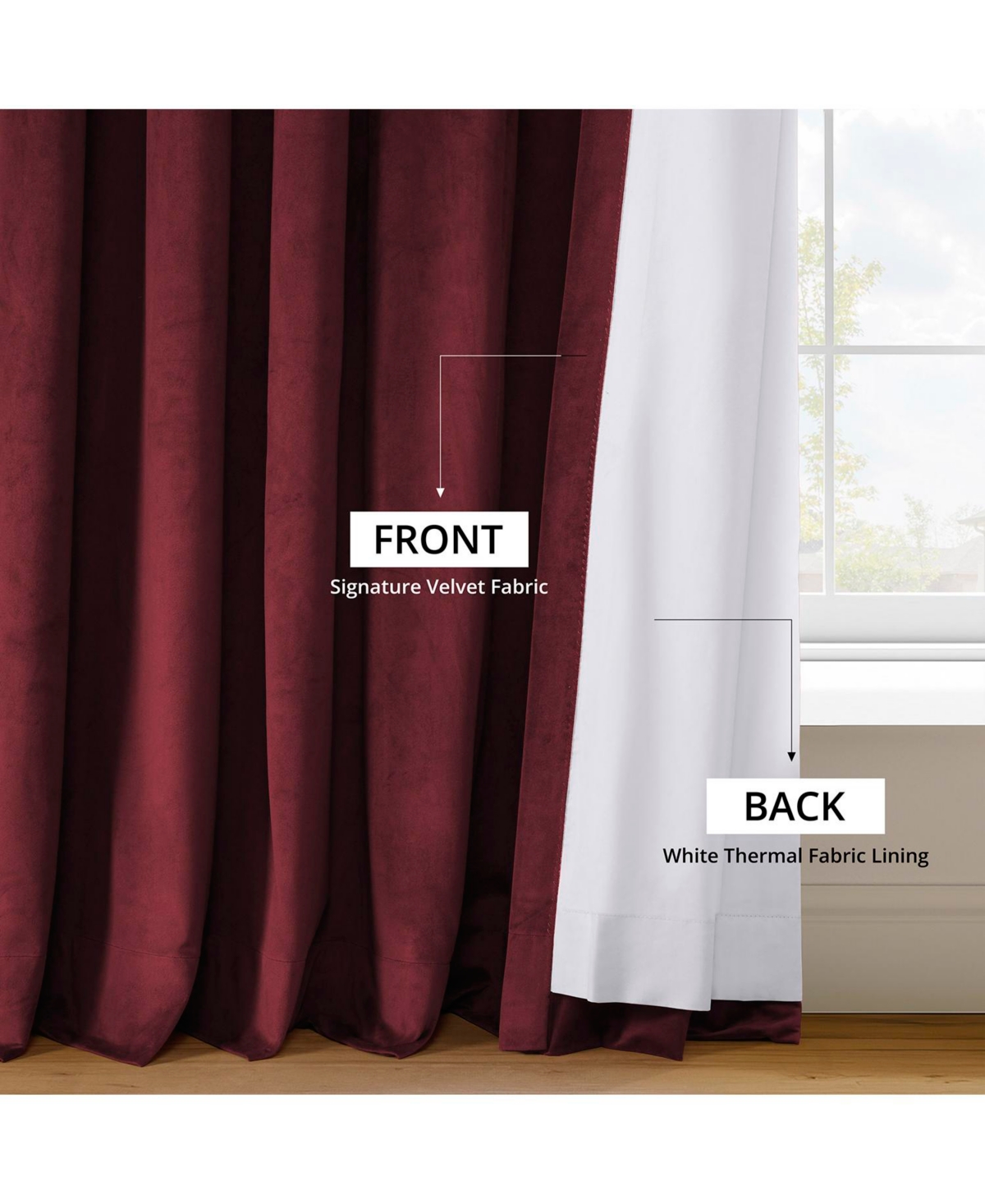 Half Price Drapes Burgundy Signature Velvet Blackout Curtain