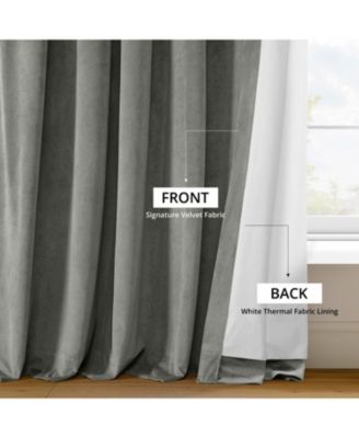 Silver Grey Signature Velvet Blackout Curtain