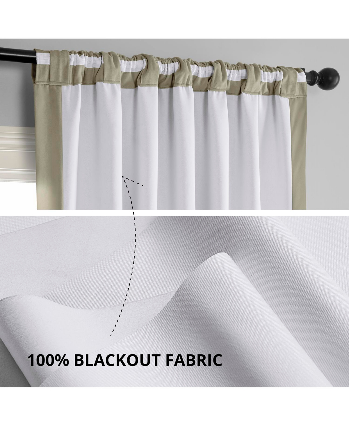 Half Price Drapes Cool Beige Signature Velvet Blackout Curtain