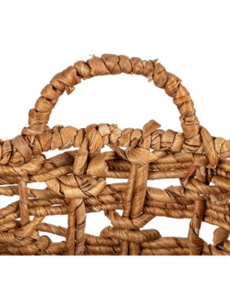 Round Water Hyacinth Baskets, Set of 2