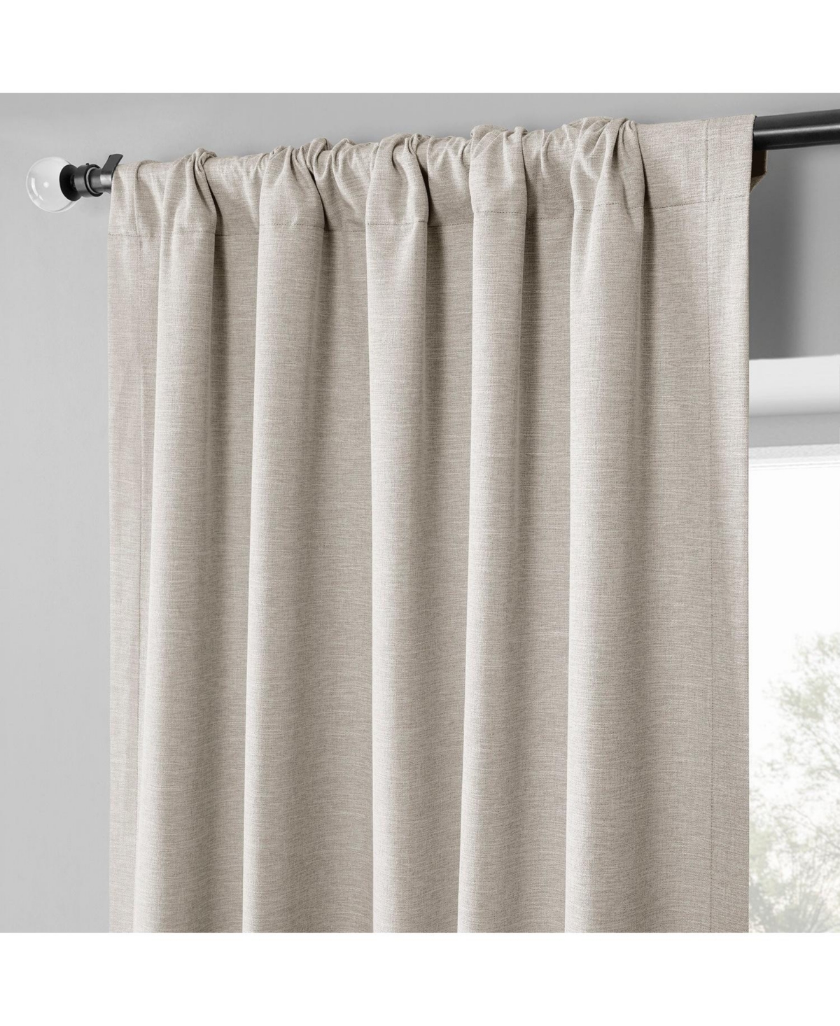 Half Price Drapes Boho Chic Faux Linen Blackout Curtain Pair (2 Panels