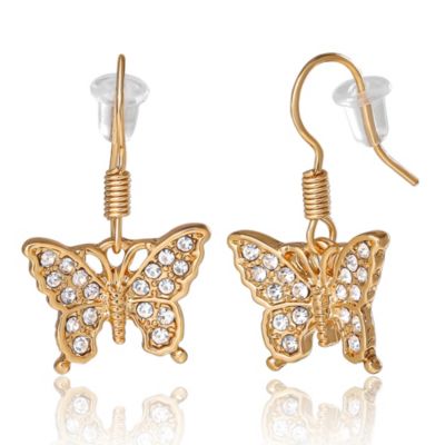 Gold-Tone Bow, Butterfly & Pearl Stud & Hoop Earring Set, 12 Pairs