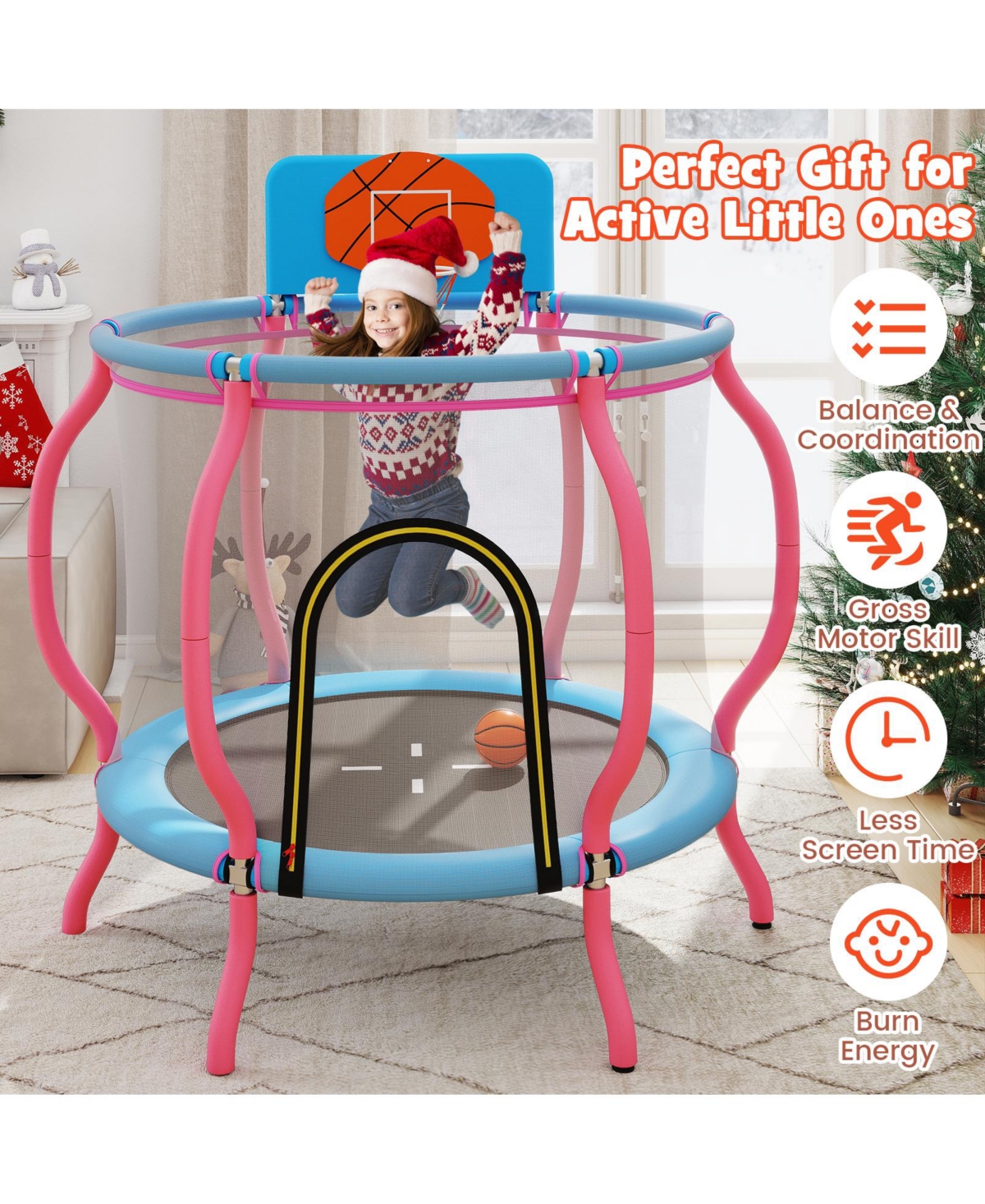 Skonyon Kids Trampoline Indoor & Outdoor Pumpkin Trampoline