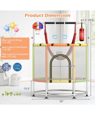 SKONYON 55" Kids Trampoline Gift for 3-6 Years Old Boys and Girls