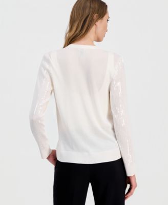 Women's Button-Front Sequin Cardigan