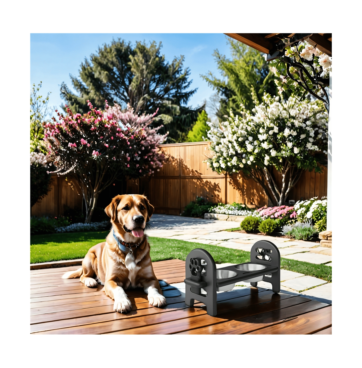 Aostirmotor Adjustable Collapsible Pet Bowl Travel-Ready Durable Hdpe Repurposed Material