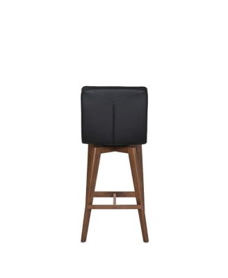 Castor Genuine Leather Counter Chair, Gray