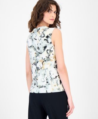 Women's Sleeveless Asymmetric Pleated Top