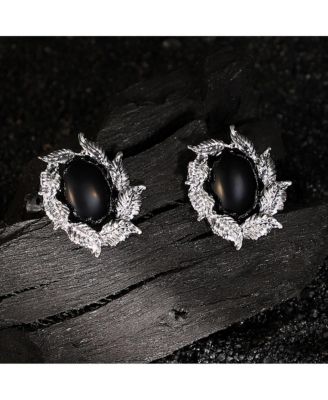Women's The Victorian-Foliage Stud Earrings - Metallic Silver