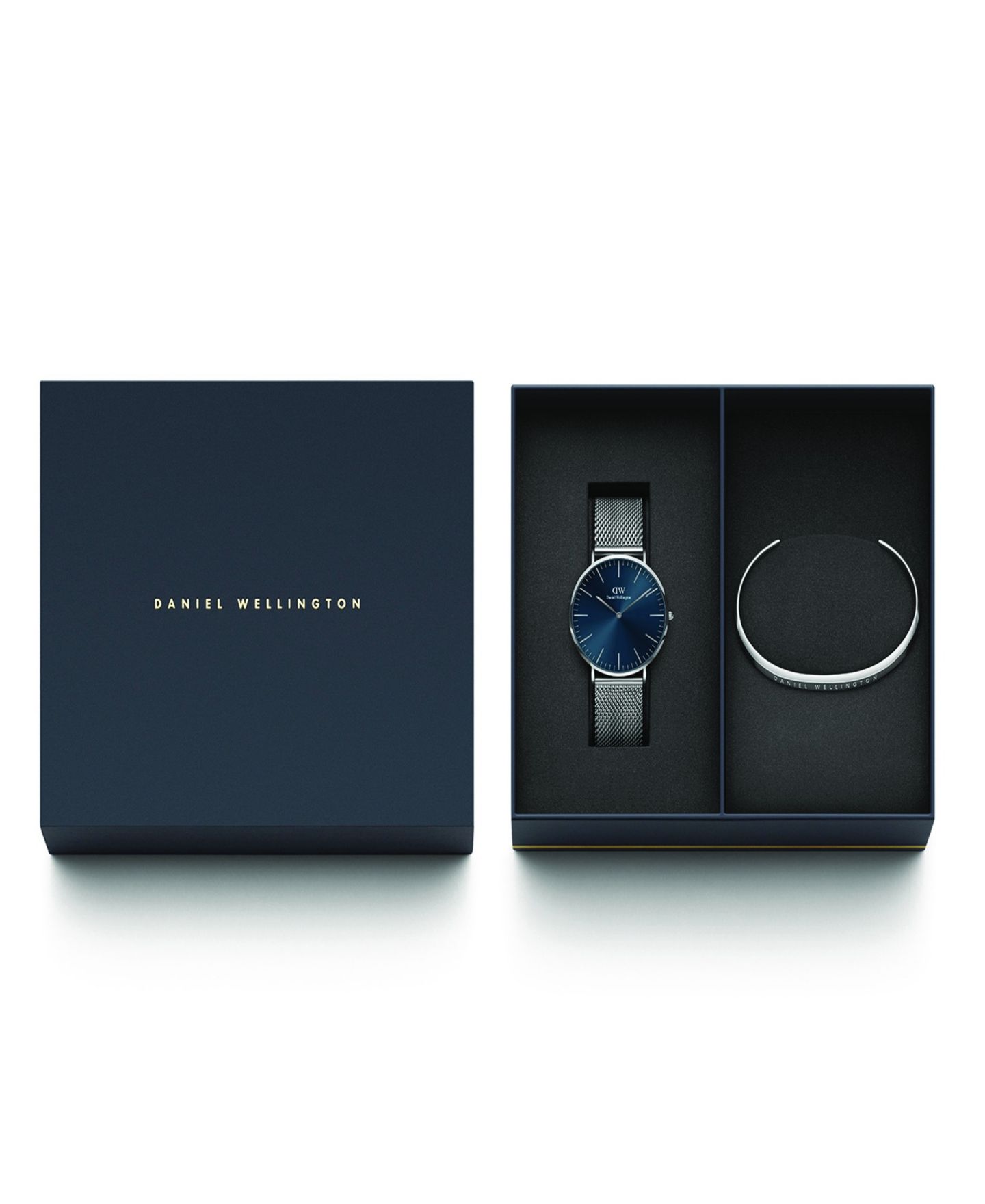 Часы Daniel Wellington Unisex Analog Silver-Tone Stainless Steel Watch Set, 40mm — фото 6
