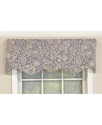 Stella Paisley Regal Valance Navy. 3" Rod Pocket 50"W x 17"L