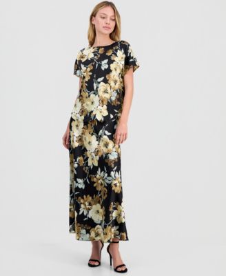 Women's Floral-Print Bateau-Neck Top