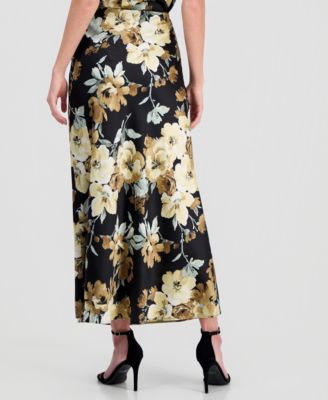 Women's Floral-Print Pull-On Flared Skirt