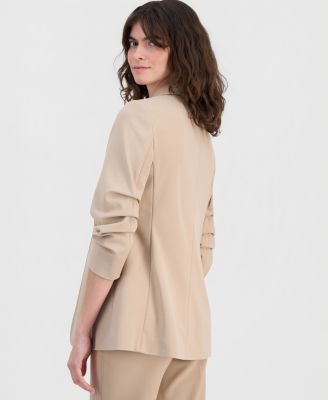 Women's Scrunch-Sleeve Open-Front Blazer