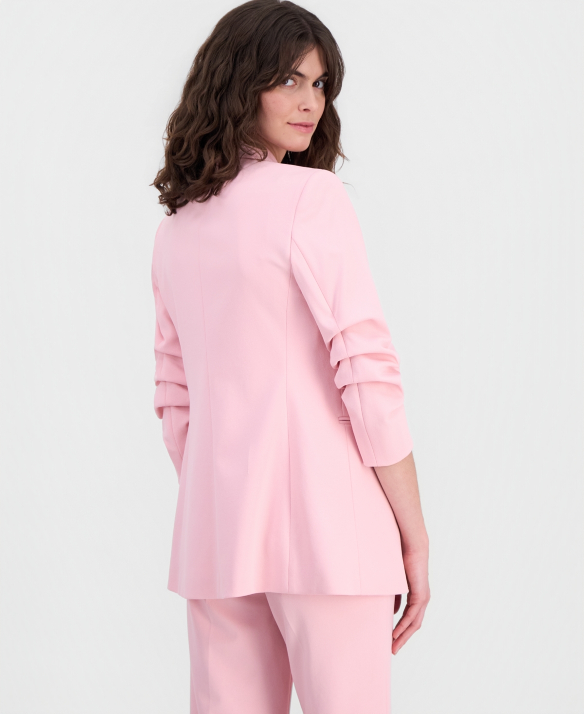 Anne Klein Women's Scrunch-Sleeve Open-Front Blazer