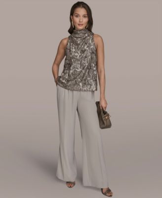 Women's Sequined Cowl Neck Top