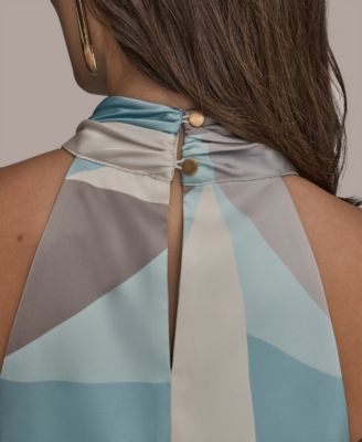 Women's Printed Twist Halter Neck Top