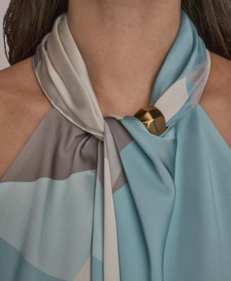 Women's Printed Twist Halter Neck Top