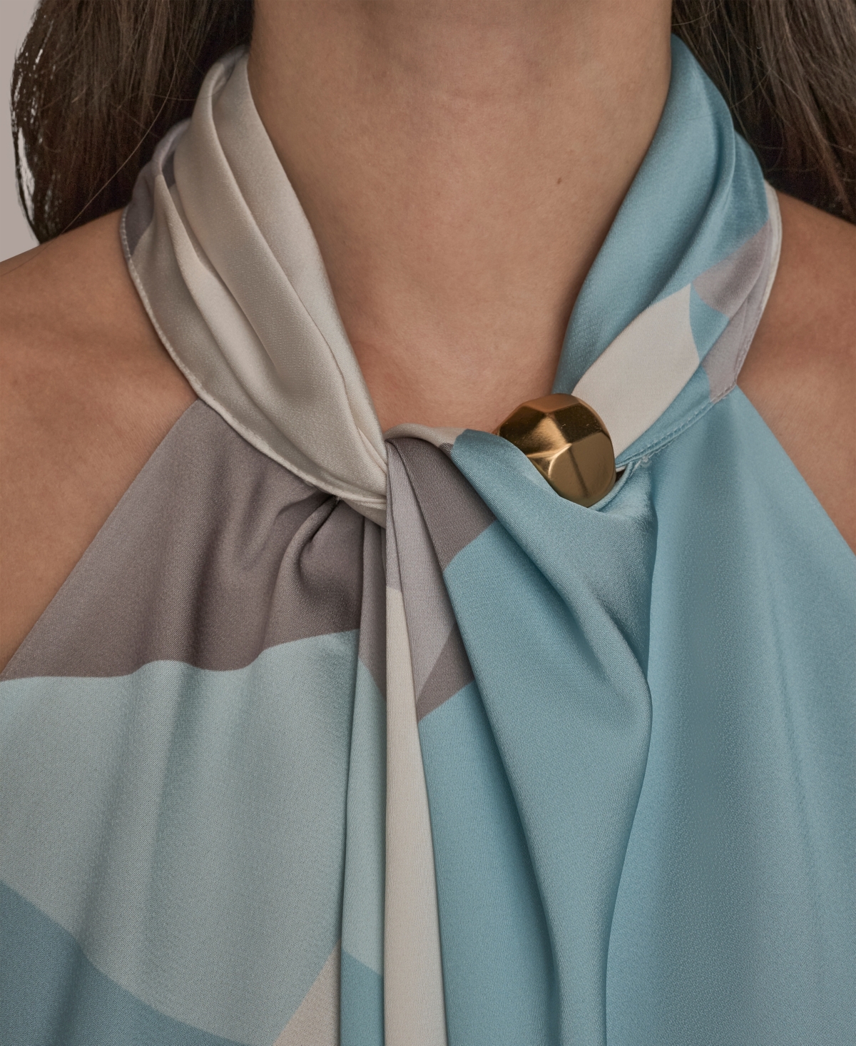 Donna Karan New York Women's Printed Twist Halter Neck Top