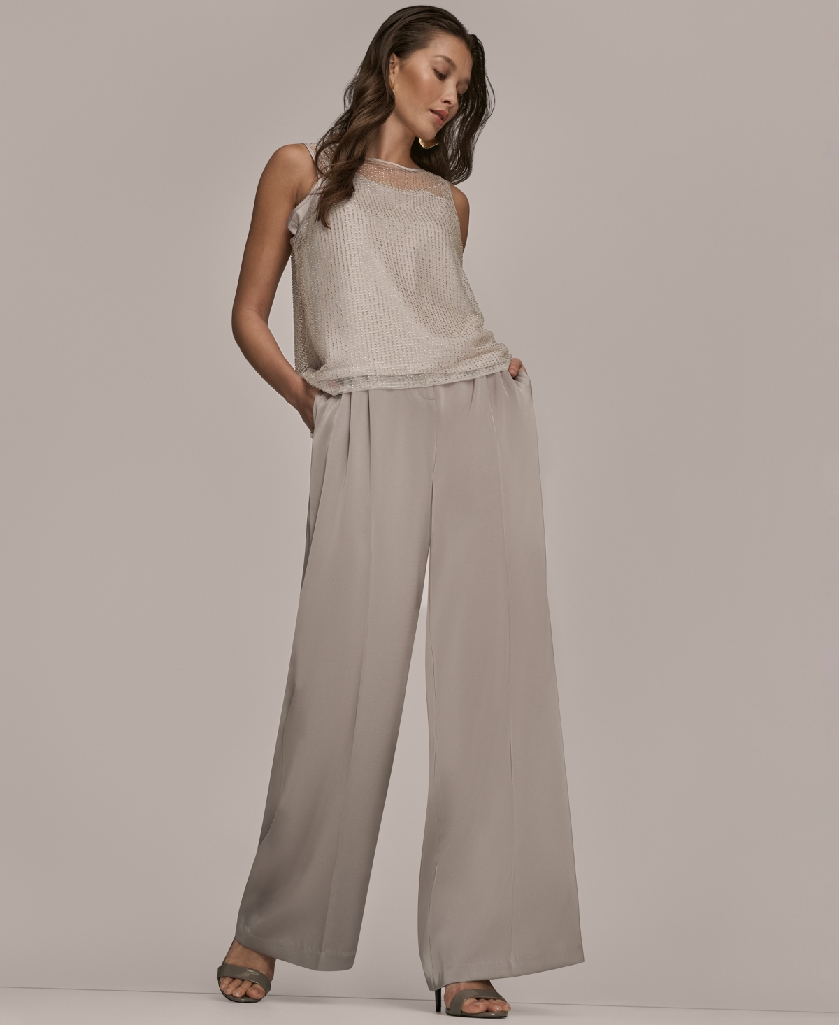 Donna Karan New York Women's Sleeveless Beaded Top