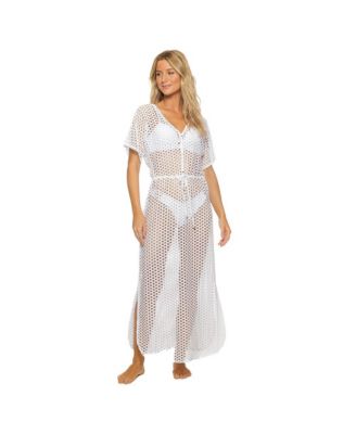 Women's Lattice V Neck Long Dress Cover-up
