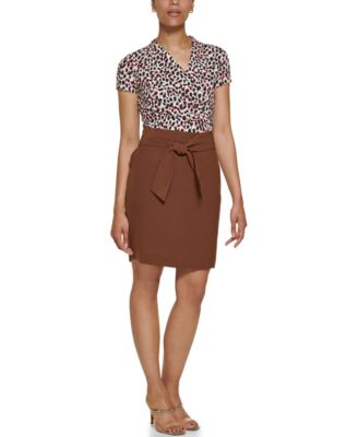 Petite Tie Front A-Line Skirt